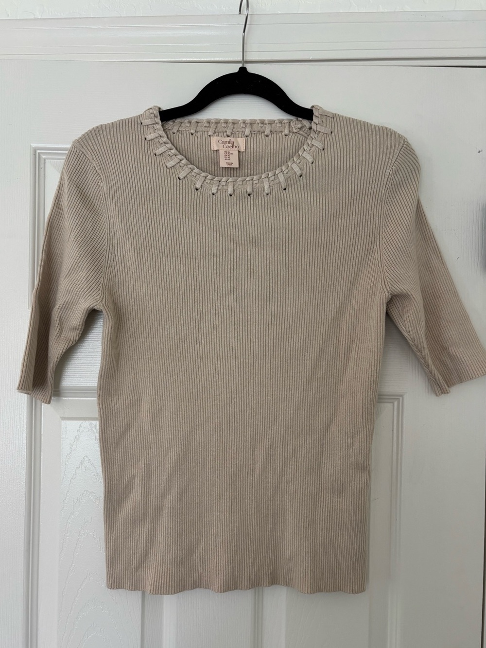 Camila Coelho Women's Tan and Cream Top Size XL